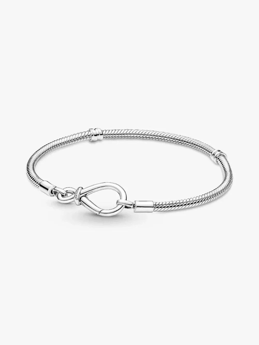 Pandora Silver Loop-Style Snake Chain Bracelet